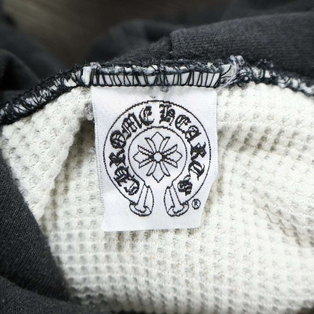 CHROME HEARTS(クロムハーツ) OLD HORSESHOE SWTSHRT PLVR FOODIE オールド 袖フローラルバックホースシュープリント プルオーバーパーカー グレー