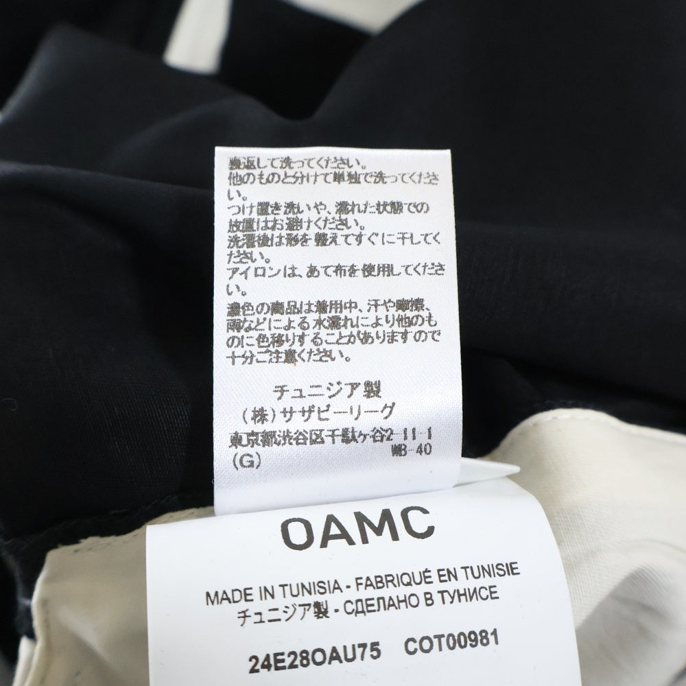 OAMC オーエーエムシー 24SS Regs Pant コットン レッグス ベルテッドパンツ ブラック 24E28OAU75 OAMC(オーエーエムシー) 24SS Regs Pant コットン レッグス ベルテッド