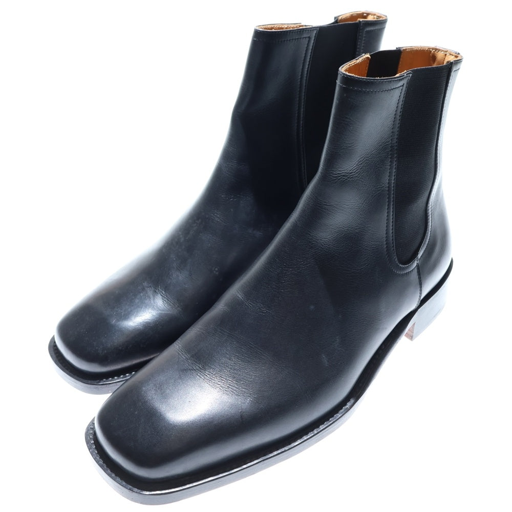 HERMES ブラックレザーブーツ　メンズ HERMES エルメス 靴 ショートブーツ メンズ42(約26.5cm) ブラック