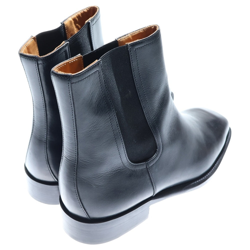 HERMES(エルメス) スクエアトゥ サイドゴア レザーブーツ ブラック