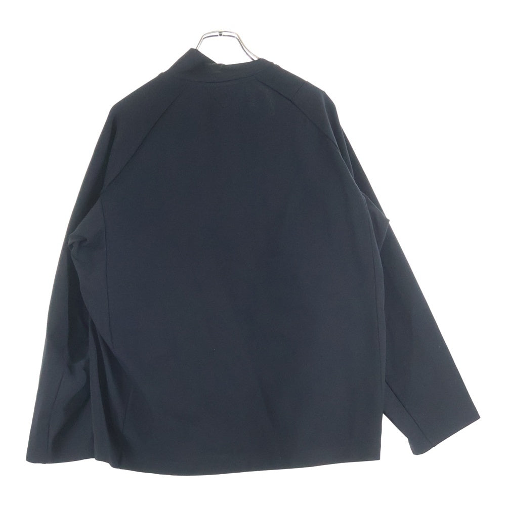 White Mountaineering(ホワイトマウンテニアリング) 24SS ラグランスリーブ スタンドカラー アシンメトリー ジップアップ トラックジャケット ジャージ ブラック BK2471501BK2471501