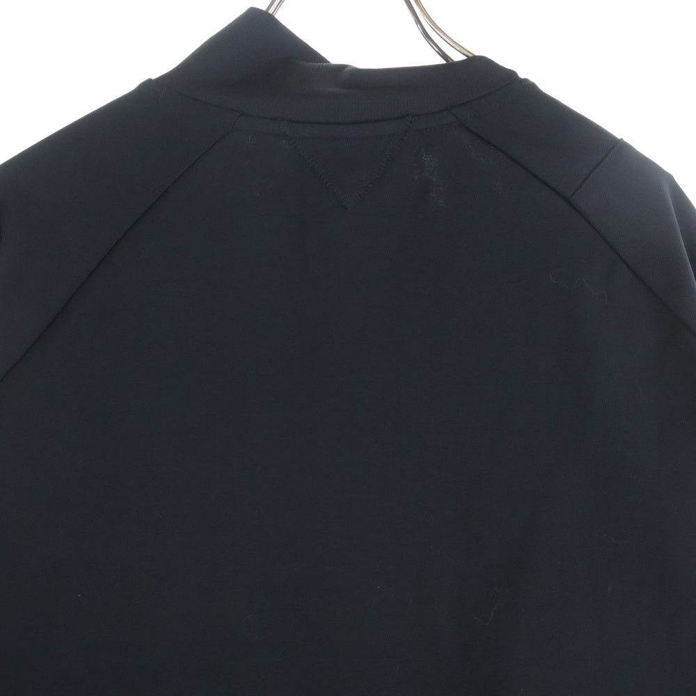 White Mountaineering(ホワイトマウンテニアリング) 24SS ラグランスリーブ スタンドカラー アシンメトリー ジップアップ トラックジャケット ジャージ ブラック BK2471501BK2471501