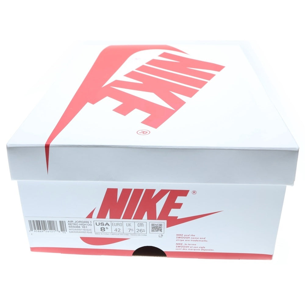 NIKE(ナイキ) AIR JORDAN 1 RETRO HIGH OG HERITAGE エアジョーダン1 レトロ ヘリテージ ハイカットスニーカー US8.5/26.5cm ホワイト/レッド 555088-161