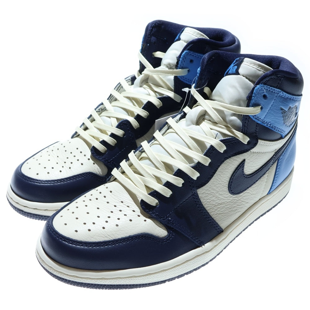 NIKE(ナイキ) AIR JORDAN1 RETRO HIGH OG OBSIDIAN UNIVERSITY BLUE エアジョーダン1 レトロ オブシディアン ハイカットスニーカー ブルー/ホワイト US8.5/26.5cm 555088-140