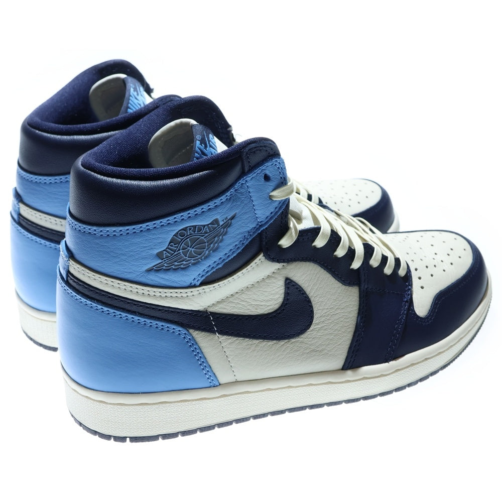 NIKE(ナイキ) AIR JORDAN1 RETRO HIGH OG OBSIDIAN UNIVERSITY BLUE エアジョーダン1 レトロ オブシディアン ハイカットスニーカー ブルー/ホワイト US8.5/26.5cm 555088-140