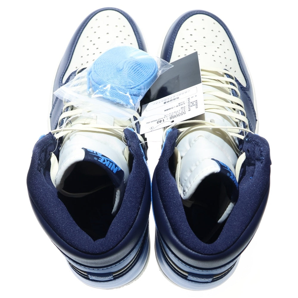 NIKE(ナイキ) AIR JORDAN1 RETRO HIGH OG OBSIDIAN UNIVERSITY BLUE エアジョーダン1 レトロ オブシディアン ハイカットスニーカー ブルー/ホワイト US8.5/26.5cm 555088-140