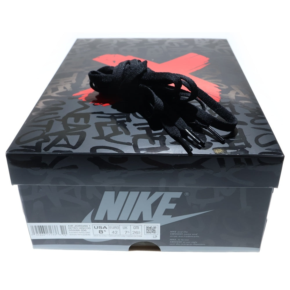 NIKE(ナイキ) AIR JORDAN 1 RETRO HIGH OG REBELLIONAIRE エアジョーダン1 レベリオネア ハイカットスニーカー グレー US8.5/26.5cm 555088-036