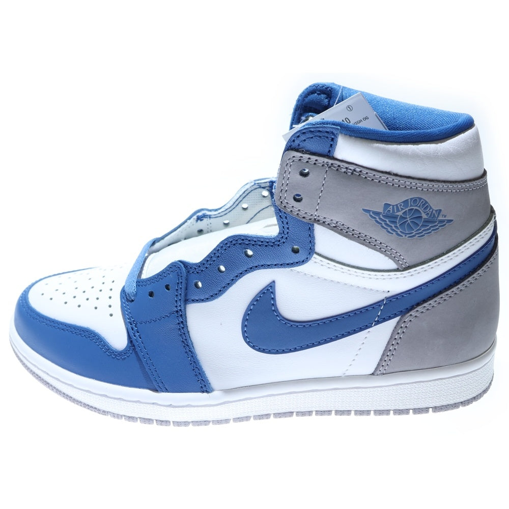 NIKE(ナイキ) AIR JORDAN 1 RETRO HIGH OG TRUE BLUE CEMENT GREY エアジョーダン 1 レトロ トゥルー ブルー セメント グレー ハイカットスニーカー US8.5/26.5cm DZ5485-410