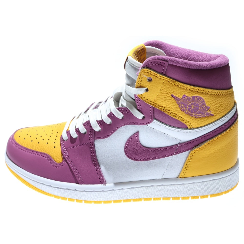 NIKE(ナイキ) AIR JORDAN 1 RETRO HIGH OG BROTHERHOOD エアジョーダン1 ブラザーフッド ハイカットスニーカー イエロー/パープル US8.5/26.5cm 555088-706