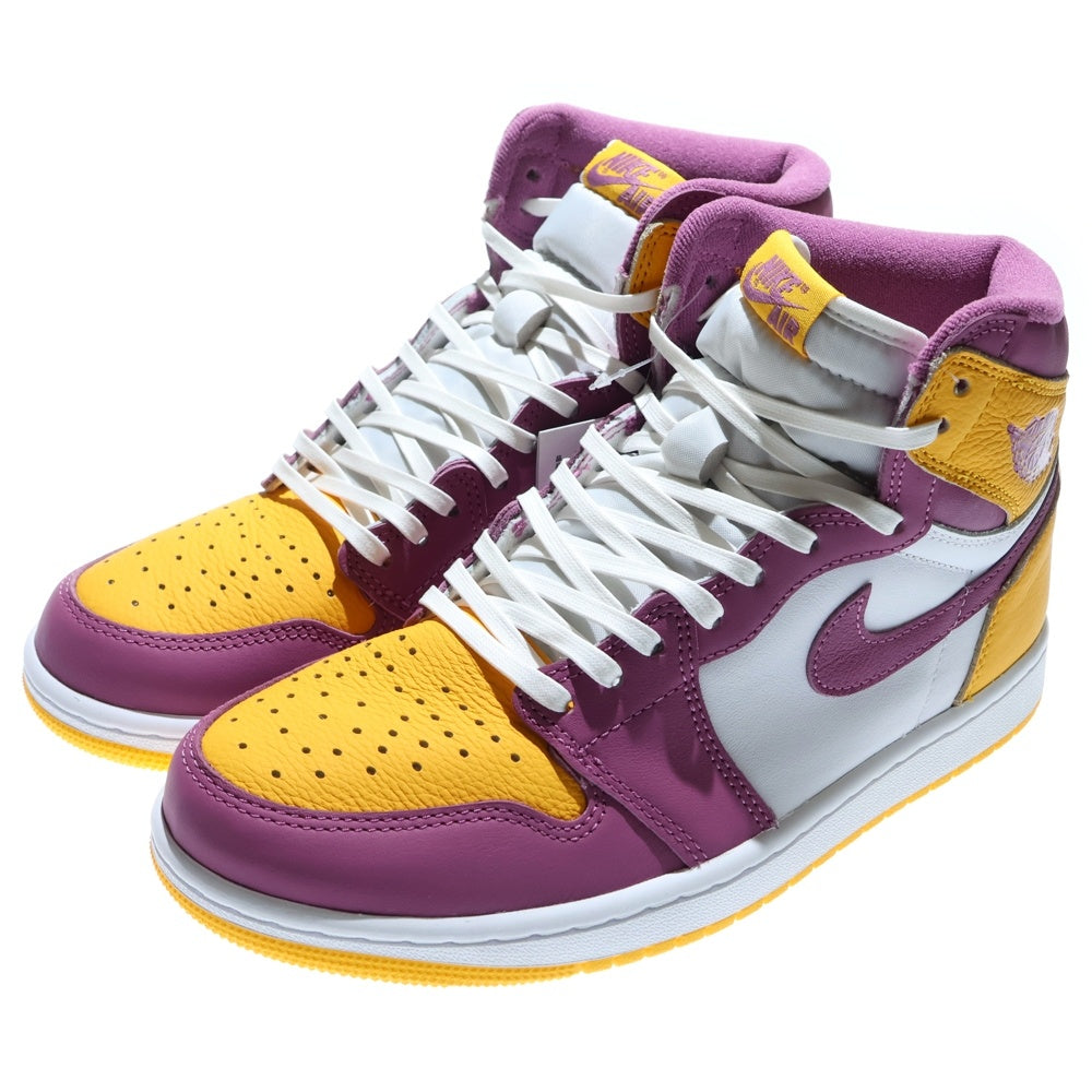 NIKE(ナイキ) AIR JORDAN 1 RETRO HIGH OG BROTHERHOOD エアジョーダン1 ブラザーフッド ハイカットスニーカー イエロー/パープル US8.5/26.5cm 555088-706