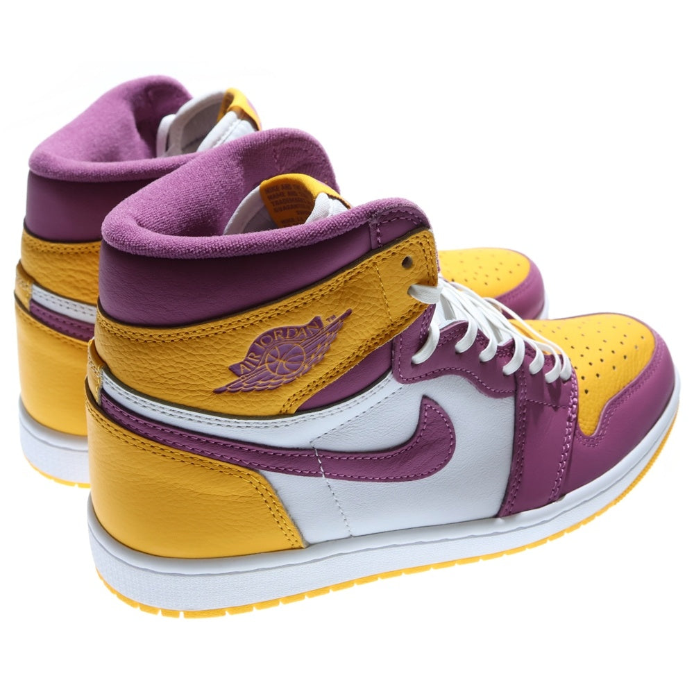 NIKE(ナイキ) AIR JORDAN 1 RETRO HIGH OG BROTHERHOOD エアジョーダン1 ブラザーフッド ハイカットスニーカー イエロー/パープル US8.5/26.5cm 555088-706
