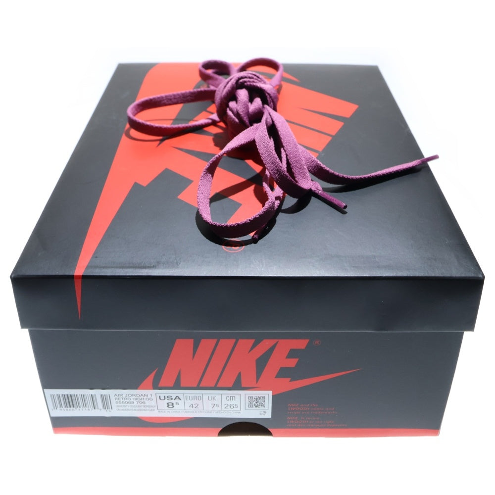 NIKE(ナイキ) AIR JORDAN 1 RETRO HIGH OG BROTHERHOOD エアジョーダン1 ブラザーフッド ハイカットスニーカー イエロー/パープル US8.5/26.5cm 555088-706