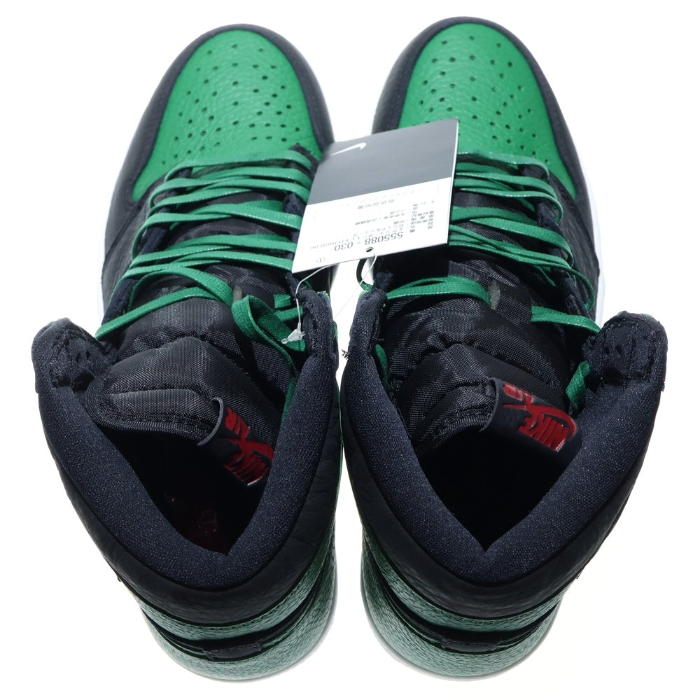 NIKE(ナイキ) AIR JORDAN 1 RETRO HIGH OG PINE GREEN 555088-030 エアジョーダン1 レトロ パイングリーン ハイカットスニーカー ブラック/グリーン US8.5/26.5cm 555088-030