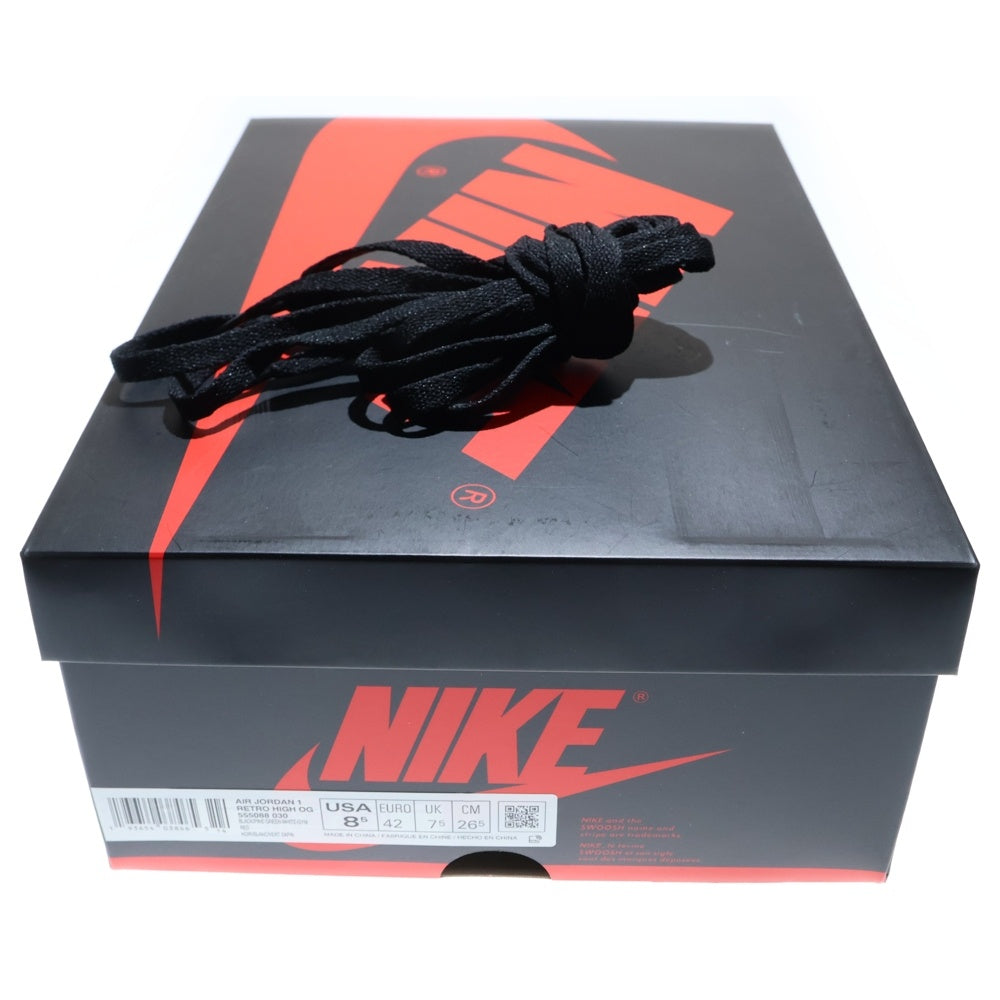NIKE(ナイキ) AIR JORDAN 1 RETRO HIGH OG PINE GREEN 555088-030 エアジョーダン1 レトロ パイングリーン ハイカットスニーカー ブラック/グリーン US8.5/26.5cm 555088-030