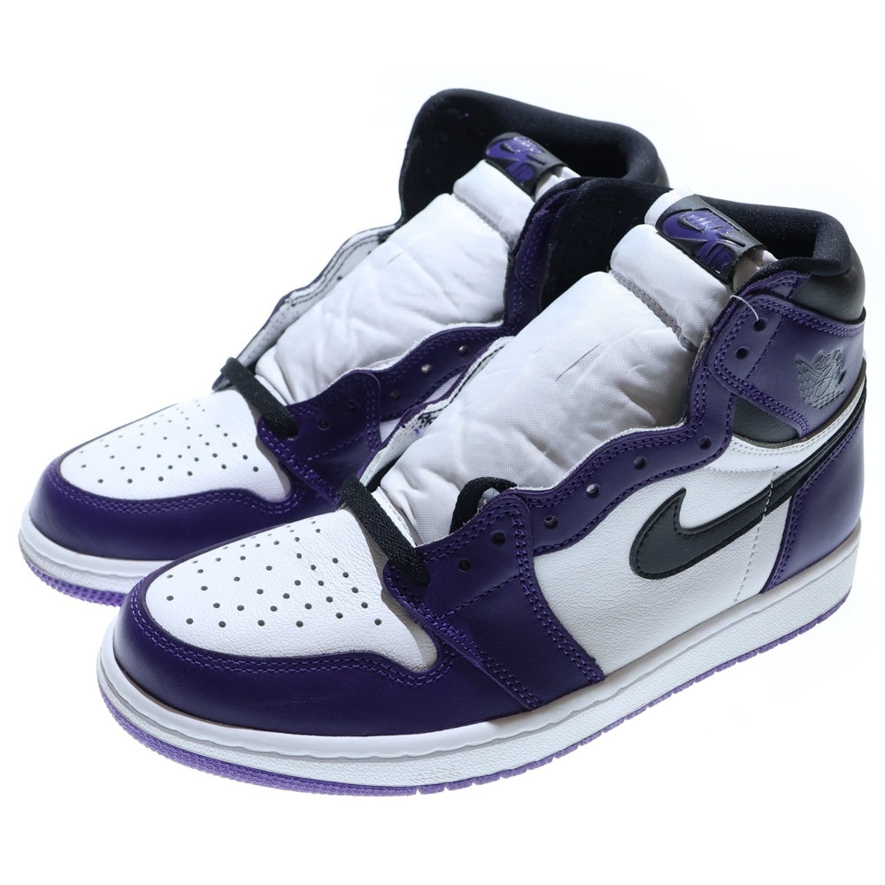 NIKE(ナイキ) AIR JORDAN 1 RETRO HIGH OG COURT PURPLE エアジョーダン1 コートパープル ハイカットスニーカー ホワイト/パープル US8.5/26.5cm 555088-500