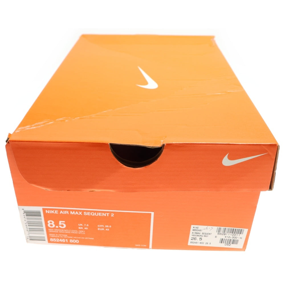 NIKE(ナイキ) AIR MAX SEQUENT2 エアマックス シークエント 2 ローカットスニーカー オレンジ US8.5/26.5cm 852461-800