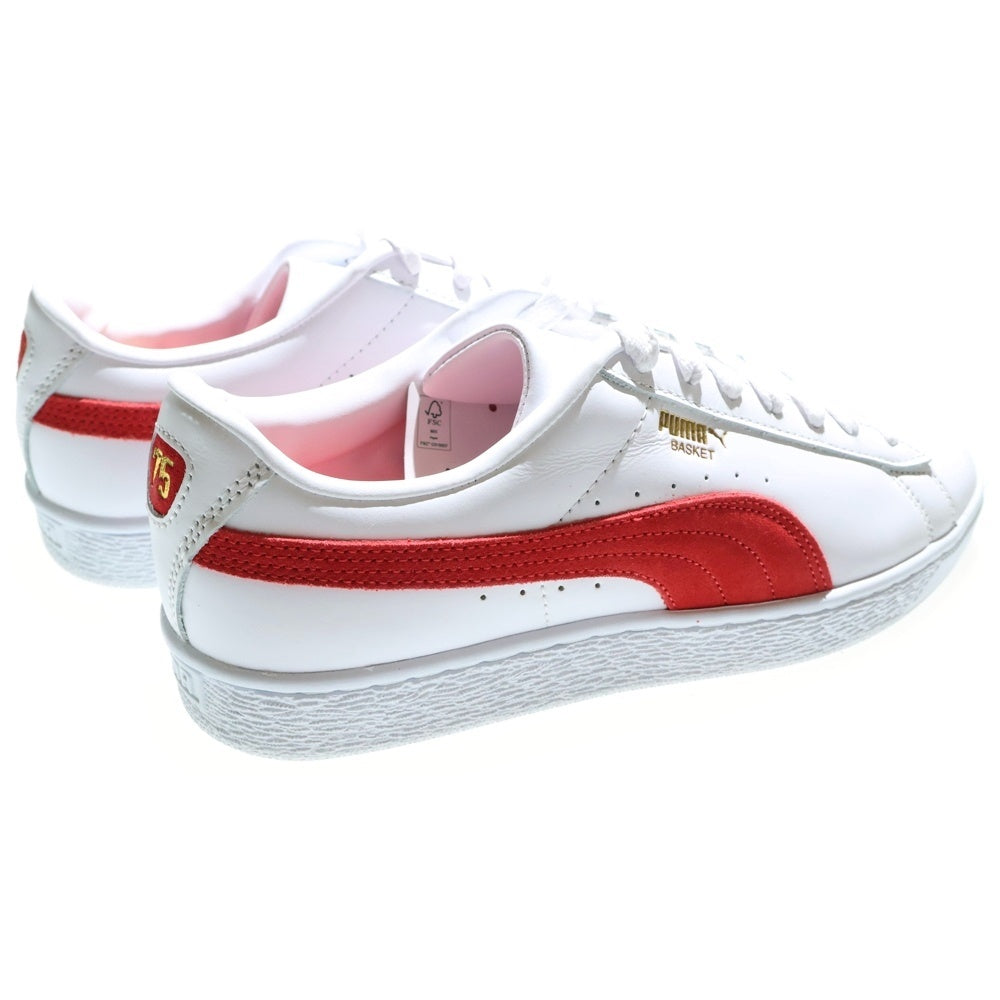 PUMA(プーマ) BASKET CLASSIC 75Y バスケット クラシック ローカットスニーカー ホワイト/レッド US8.5/26.5cm 394338-01
