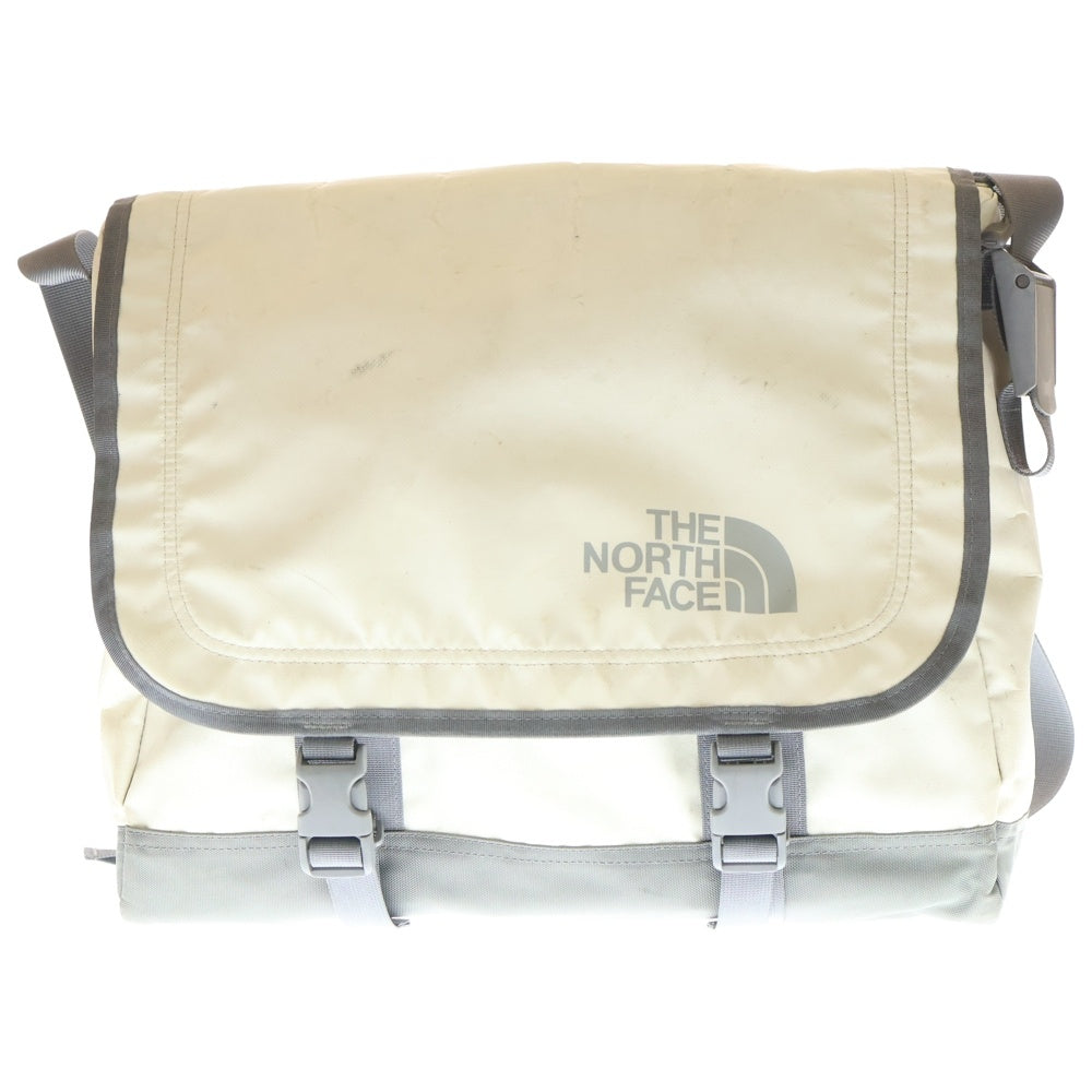THE NORTH FACE(ザノースフェイス) ロゴプリント フラップ メッセンジャーバッグ ショルダーバッグ ホワイト/グレー