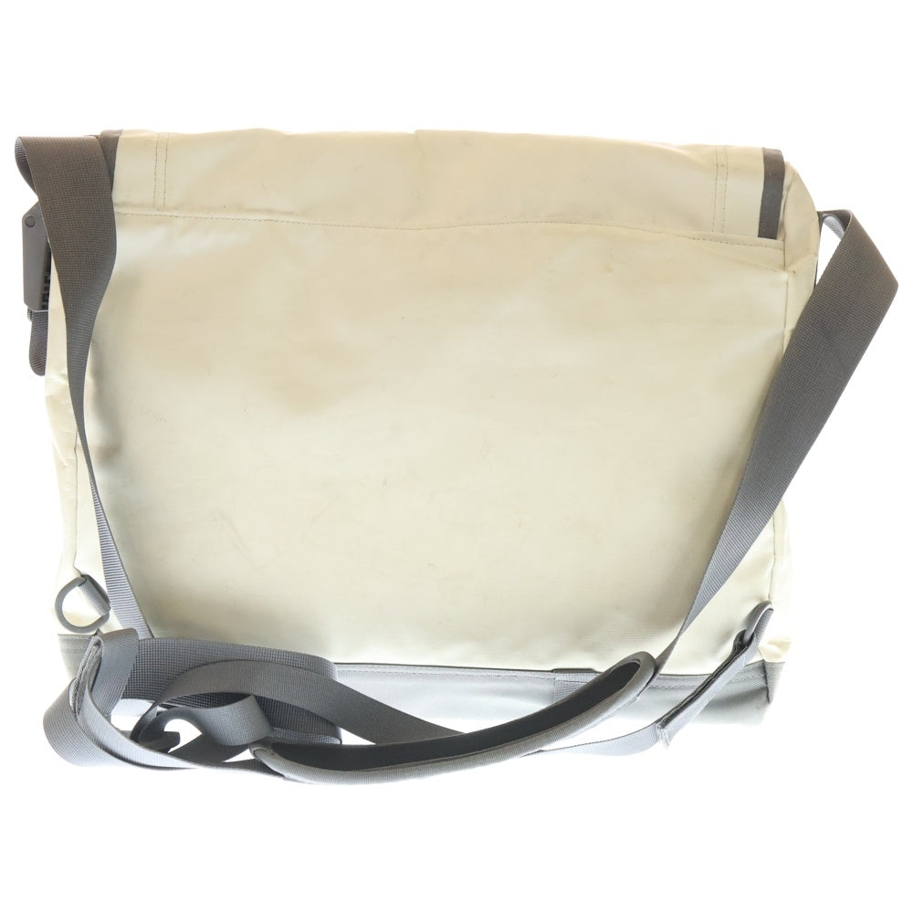 THE NORTH FACE(ザノースフェイス) ロゴプリント フラップ メッセンジャーバッグ ショルダーバッグ ホワイト/グレー