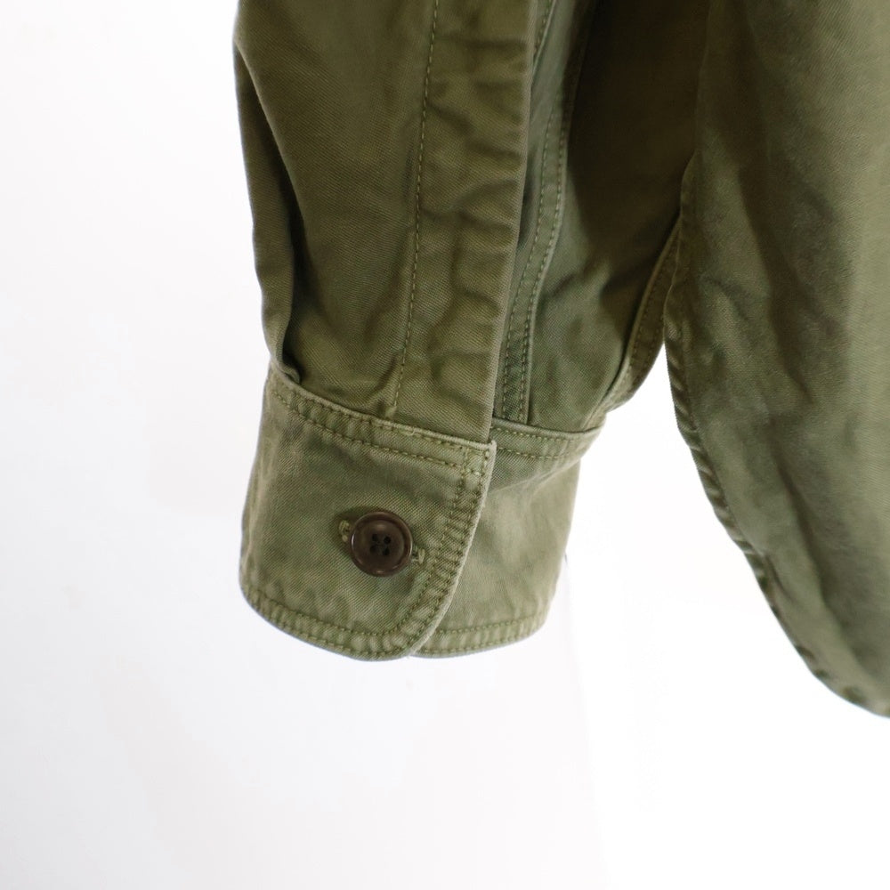 VISVIM(ヴィスヴィム) 17AW U.S.M. NUMBERING SHIRT L/S フロントロゴ ナンバリング 長袖シャツ カーキ 0117205011020