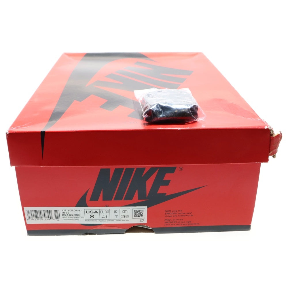 NIKE(ナイキ) AIR JORDAN 1 HIGH 85 VARSITY RED エアジョーダン 1 ハイ 85 バーシティレッド ハイカットスニーカー ブラック/レッド US8/26cm BQ4422-600