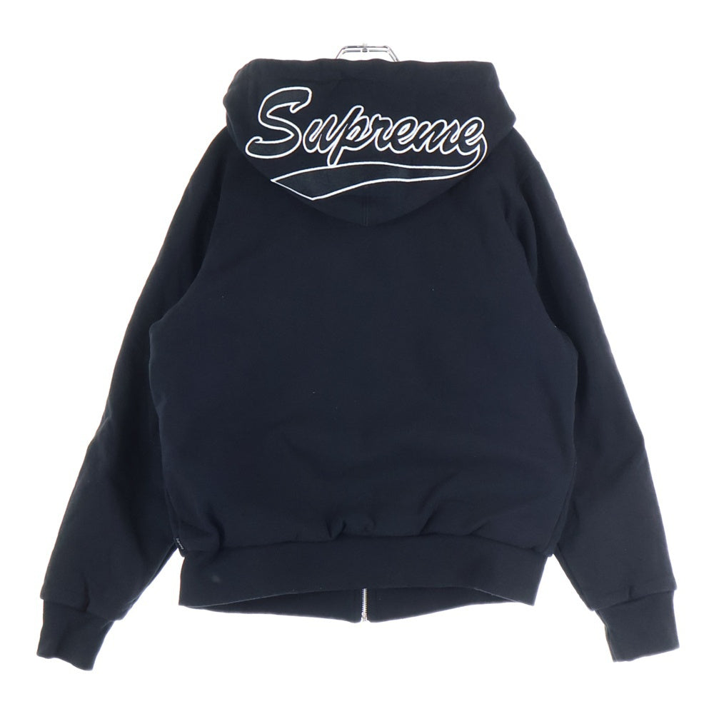 SUPREME(シュプリーム) 18AW Thermal Zip Up Sweatshirt 裏地サーマル ジップアップ スウェットシャツ フーディー パーカー ブラック