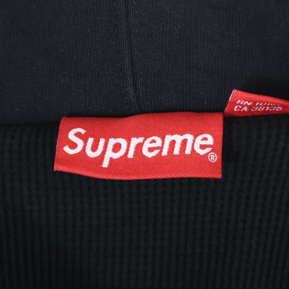 SUPREME(シュプリーム) 18AW Thermal Zip Up Sweatshirt 裏地サーマル ジップアップ スウェットシャツ フーディー パーカー ブラック
