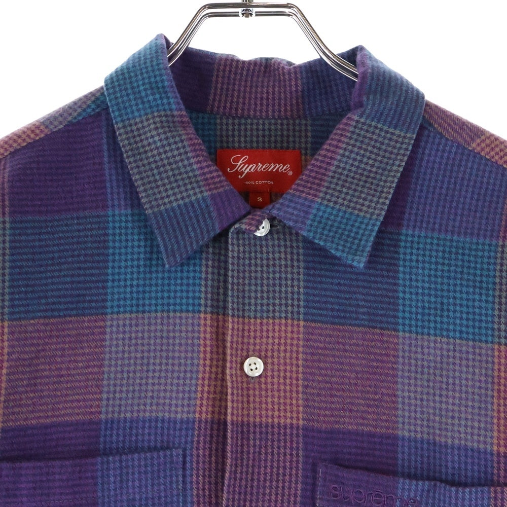 SUPREME(シュプリーム) 21AW Plaid Flannel Shirt プレイド フランネル 長袖シャツ パープル