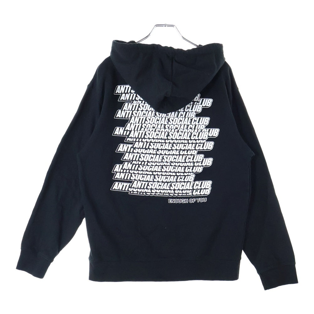 ANTI SOCIAL SOCIAL CLUB(アンチソーシャルソーシャルクラブ) ロゴプリント スウェットプルオーバーパーカー ブラック/ホワイト