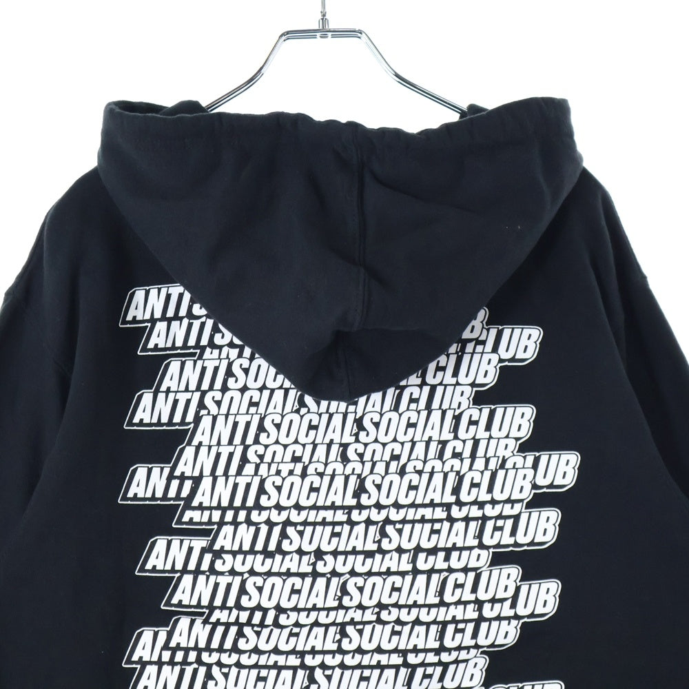 ANTI SOCIAL SOCIAL CLUB(アンチソーシャルソーシャルクラブ) ロゴプリント スウェットプルオーバーパーカー ブラック/ホワイト