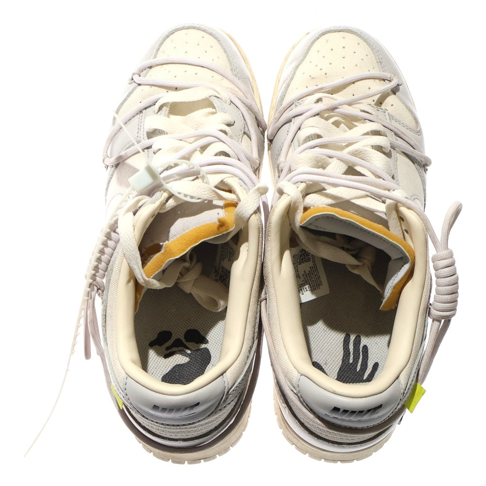 NIKE(ナイキ) ×OFF-WHITE DUNK LOW 1 OF 50 オフホワイト ダンク ローカットスニーカー グレー US8/26cm DM1602-123