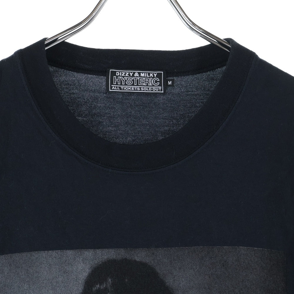 HYSTERIC GLAMOUR(ヒステリックグラマー) 24SS HG WOMAN フォトプリントクルーネック 半袖 Tシャツ カットソー ブラック 02241CT38