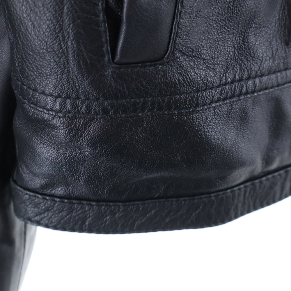 Levi's(リーバイス) ラムレザー 裏地キルティング ジップアップ レザージャケット ブラック PC9-A8564-0000