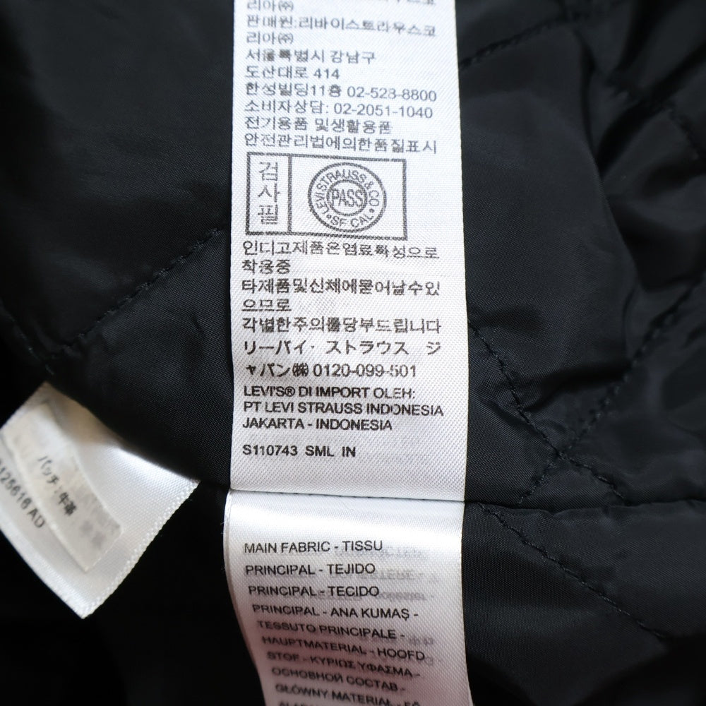 Levi's(リーバイス) ラムレザー 裏地キルティング ジップアップ レザージャケット ブラック PC9-A8564-0000