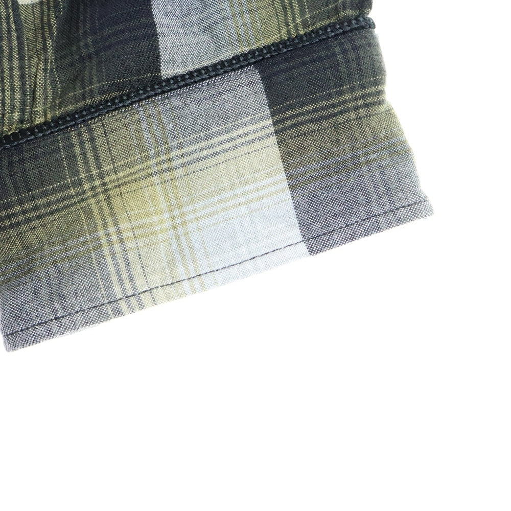 MAISON MIHARAYASUHIRO(メゾンミハラヤスヒロ) マルチポケット チェック レーヨン 長袖 シャツ グリーン/グレー A11SH071