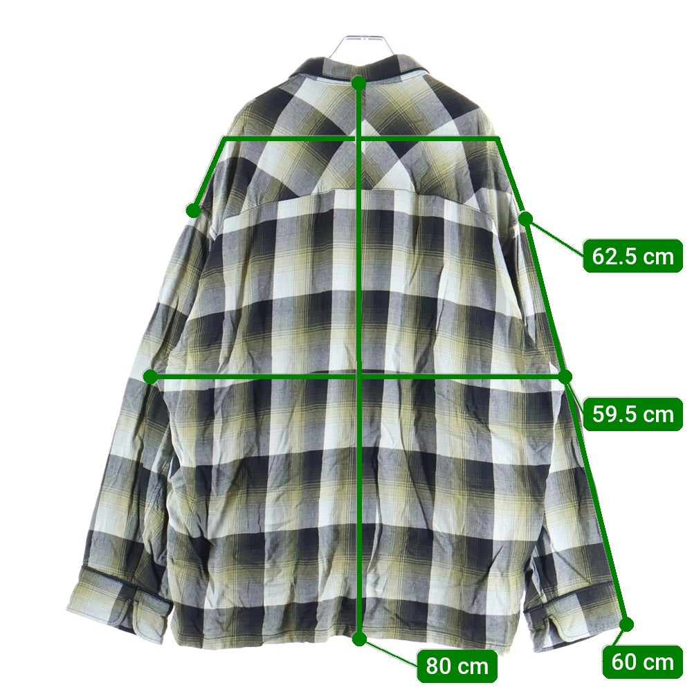 MAISON MIHARAYASUHIRO(メゾンミハラヤスヒロ) マルチポケット チェック レーヨン 長袖 シャツ グリーン/グレー A11SH071