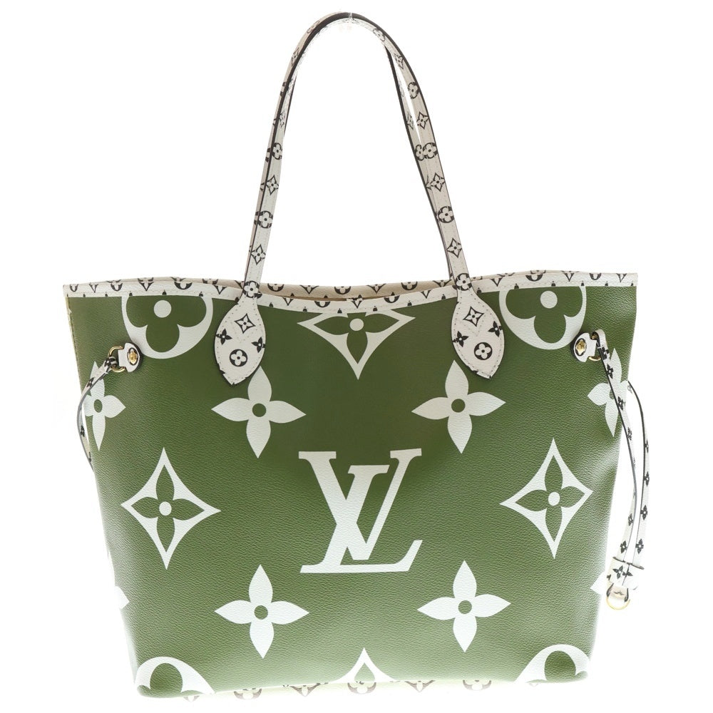 LOUIS VUITTON(ルイヴィトン) ネヴァーフル MM モノグラムジャイアント ポーチ付き トートバッグ グリーン/ホワイト M44568 RFID