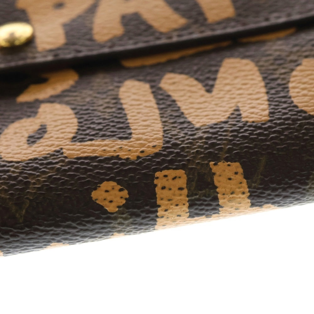 LOUIS VUITTON(ルイヴィトン) ポルトモネ クレディ グラフィティ ファスナーロングウォレット 長財布 ブラウン M92190 TH0051 レディース