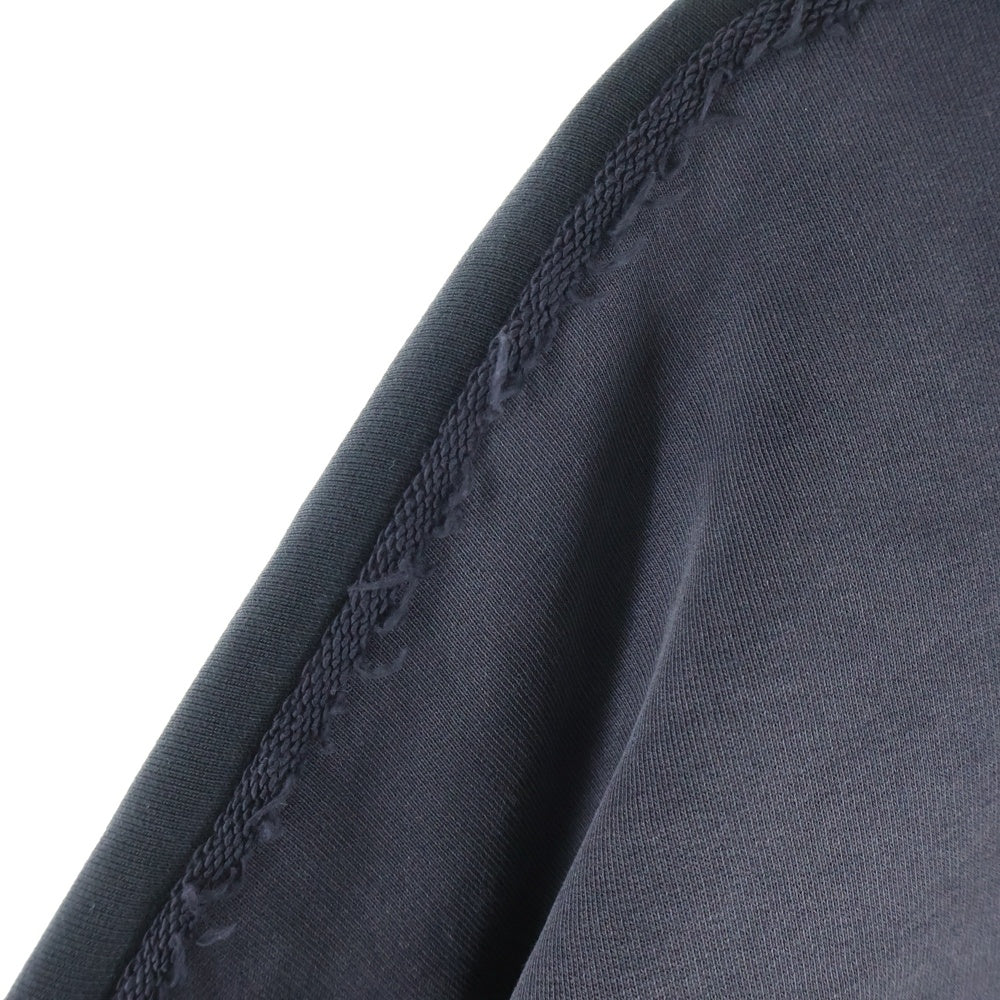 BALENCIAGA(バレンシアガ) 24SS Double Front Crew ダブルフロント ダメージ加工 クルーネック スウェットトレーナー ブラック 791614 TQVQ7