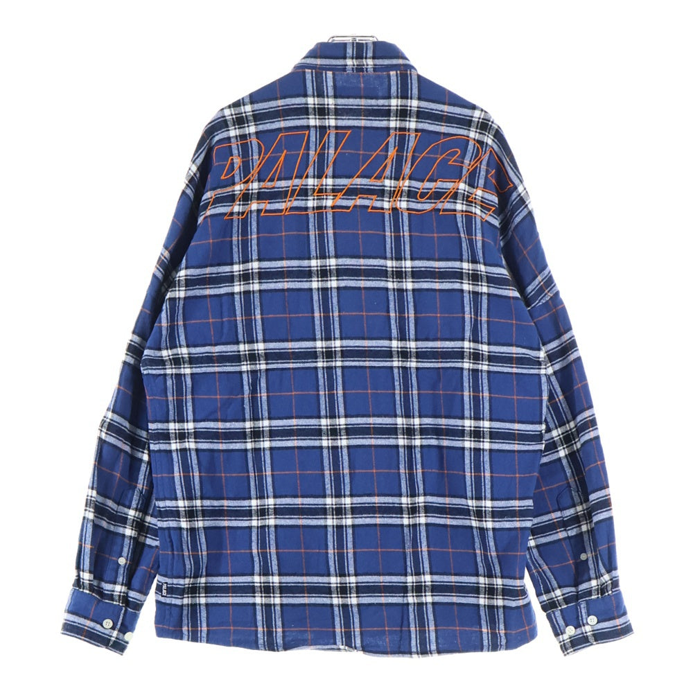 Palace Skateboards(パレススケートボーズ) 24SS LUMBER YAK SHIRT バックロゴエンブロイダリー 長袖チェックシャツ ブルー