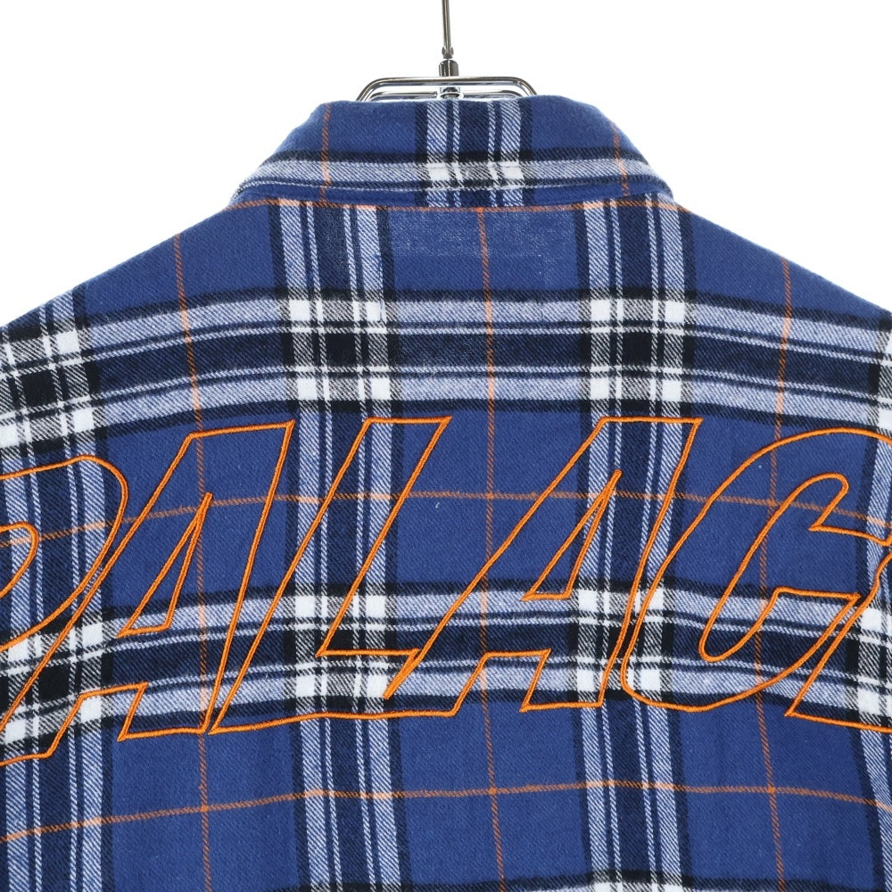 Palace Skateboards(パレススケートボーズ) 24SS LUMBER YAK SHIRT バックロゴエンブロイダリー 長袖チェックシャツ ブルー