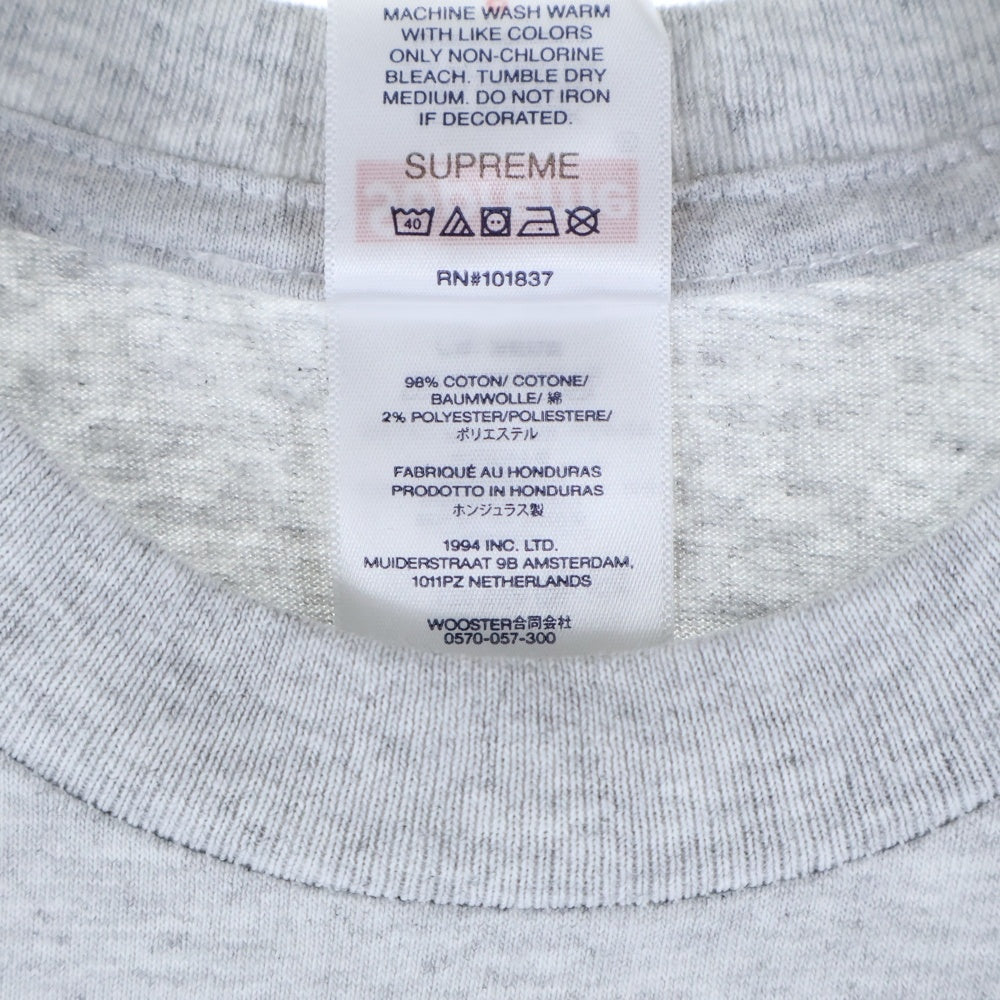 SUPREME(シュプリーム) 25AW Stick Tee フロントロゴ スティック クルーネック半袖Tシャツ カットソー グレー