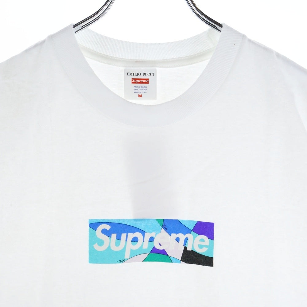 SUPREME(シュプリーム) 21SS×Emilio Pucci Box Logo Tee エミリオプッチ ボックスロゴプリント クルーネック半袖Tシャツ カットソー ホワイト