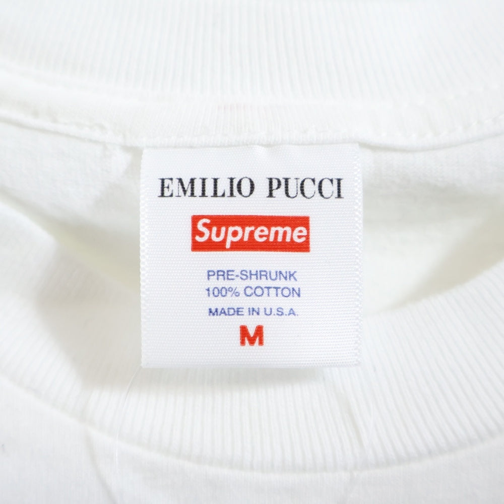 SUPREME(シュプリーム) 21SS×Emilio Pucci Box Logo Tee エミリオプッチ ボックスロゴプリント クルーネック半袖Tシャツ カットソー ホワイト