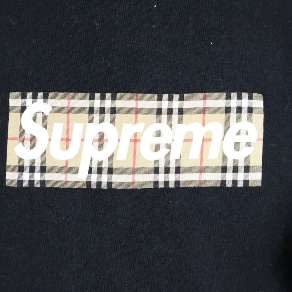 SUPREME(シュプリーム) 22SS ×Burberry Box Logo Tee バーバリー ボックスロゴ クルーネック半袖Tシャツ カットソー ブラック