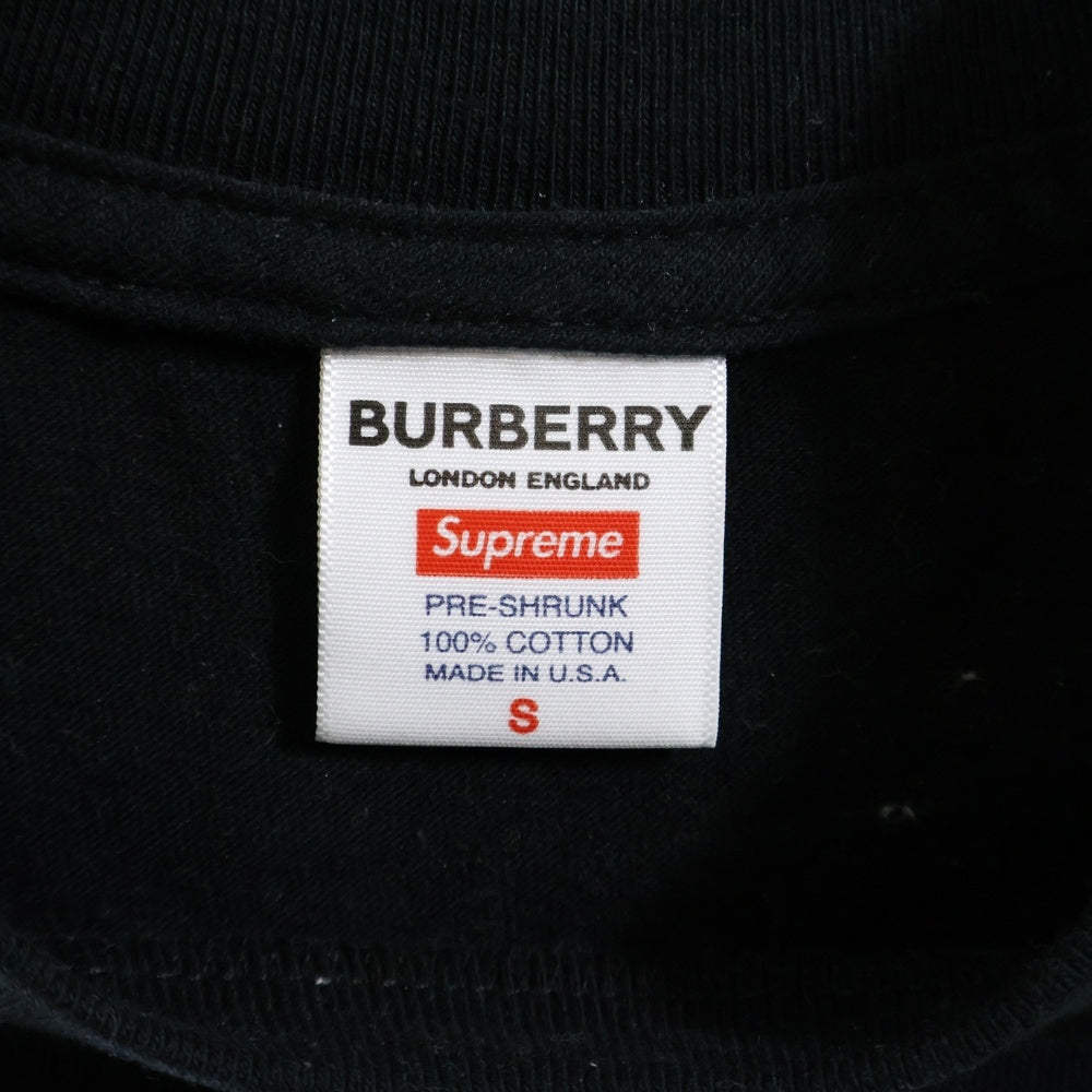 SUPREME(シュプリーム) 22SS ×Burberry Box Logo Tee バーバリー ボックスロゴ クルーネック半袖Tシャツ カットソー ブラック