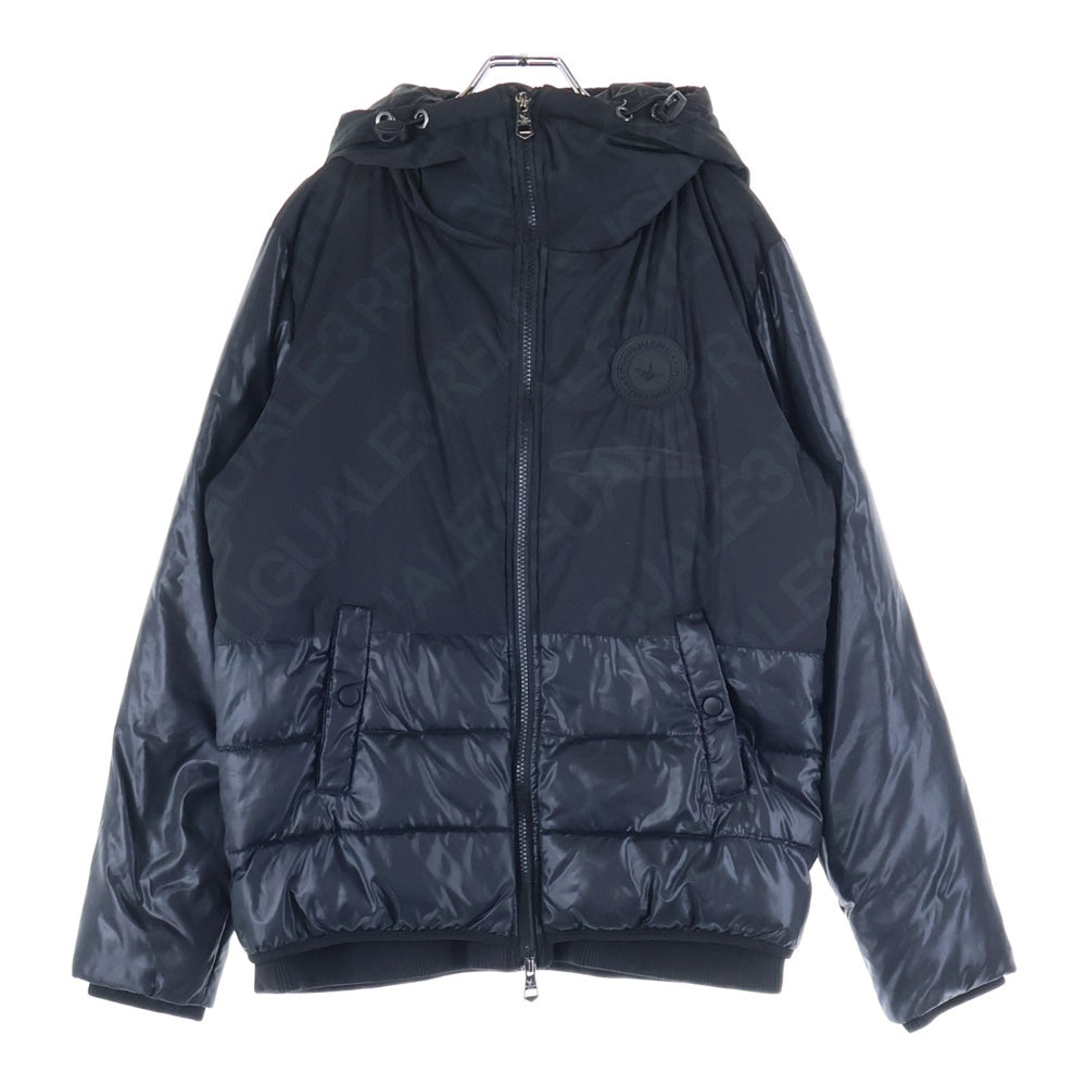 1 PIU 1 UGUALE 3 RELAX(ウノピゥウノウグァーレトレ) ロゴプリント ジップアップ 中綿ダウンジャケット ブラック