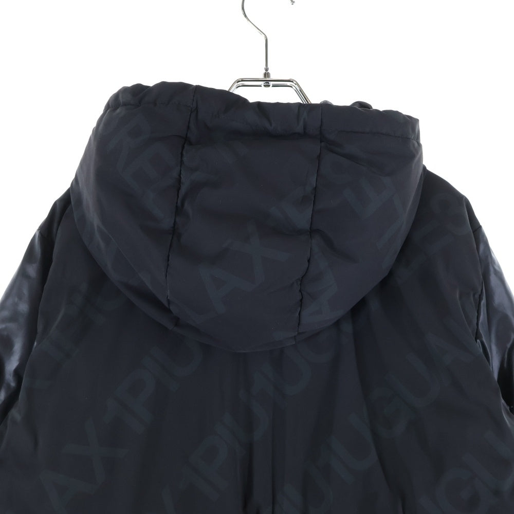 1 PIU 1 UGUALE 3 RELAX(ウノピゥウノウグァーレトレ) ロゴプリント ジップアップ 中綿ダウンジャケット ブラック