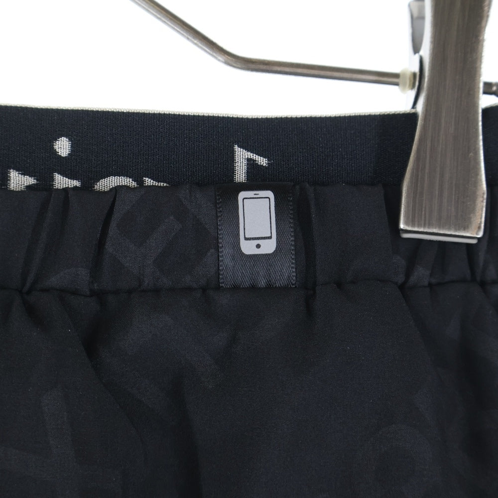 1 PIU 1 UGUALE 3 RELAX(ウノピゥウノウグァーレトレ) RUNNIG DIAGONAL LOGO PANTS ランニング ダイアゴナルロゴ ナイロン ジョガーパンツ ブラック USB-23014