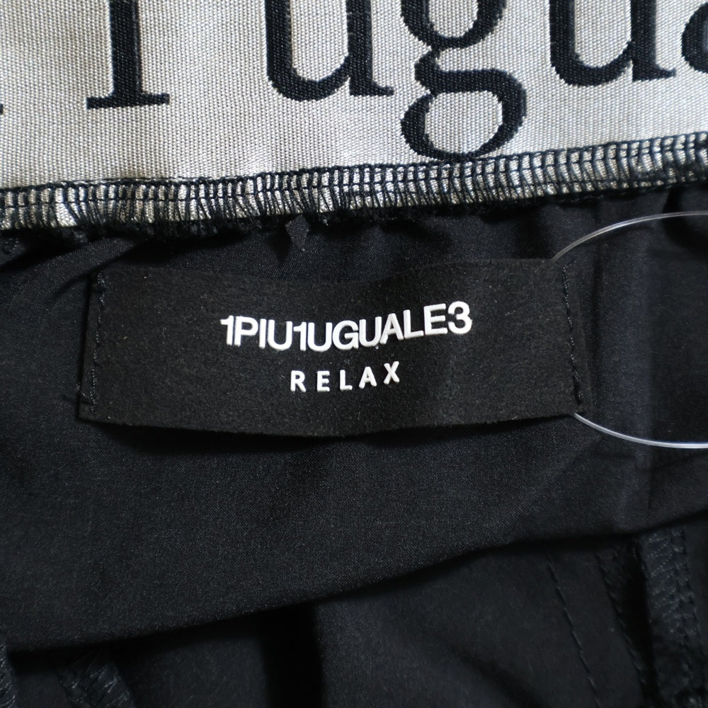 1 PIU 1 UGUALE 3 RELAX(ウノピゥウノウグァーレトレ) RUNNIG DIAGONAL LOGO PANTS ランニング ダイアゴナルロゴ ナイロン ジョガーパンツ ブラック USB-23014